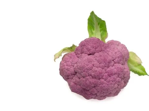 Colored cauliflower path isolated on white top view Stock Photos