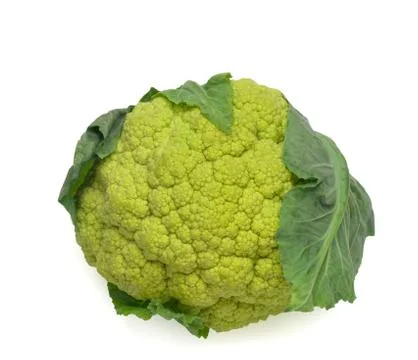 Colored cauliflower path isolated on white top view Stock Photos