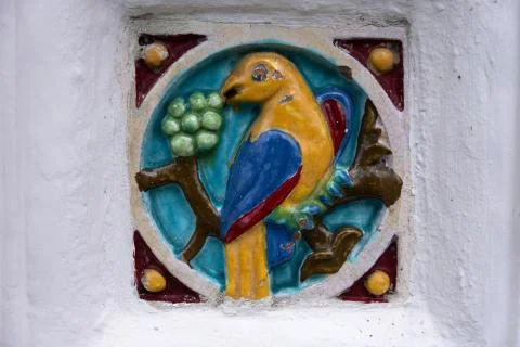 Colored ceramic tiles with pattern Foto stock