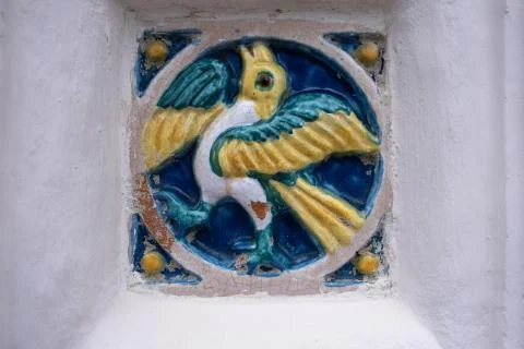 Colored ceramic tiles with pattern Stock Photos