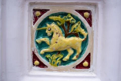 Colored ceramic tiles with pattern Stock Photos