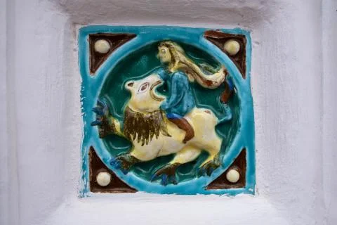 Colored ceramic tiles with pattern Stock Photos