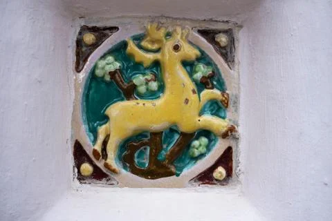 Colored ceramic tiles with pattern Stock Photos