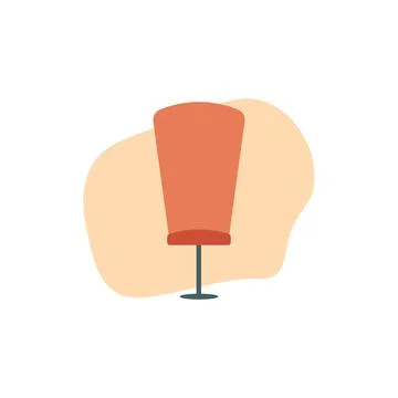 Colored Chair on Orange Background. Vector Illustration of Red Office Furniture Stock Illustration