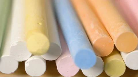 Colored chalk. Drawing on blackboard 動画素材 98808566