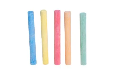 Colored chalk isolated Stock Photos