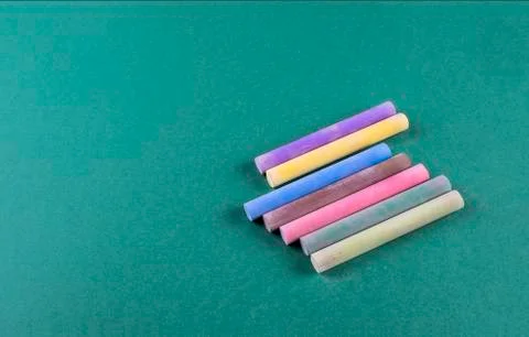 Colored chalk view from above Stock Photos