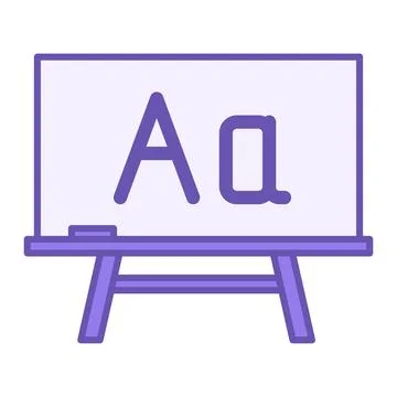 Colored Chalkboard Icon. Vector Illustration. School Board with Letters and.. Stock Illustration