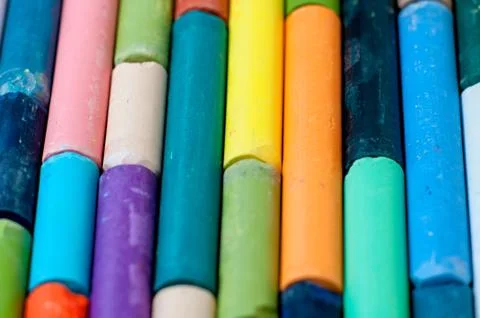 Colored chalks Stock Photos