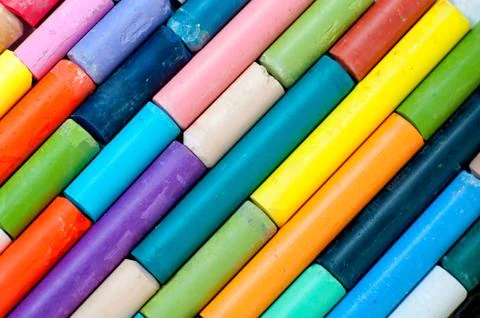 Colored chalks Stock Photos