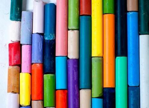 Colored chalks Stock Photos