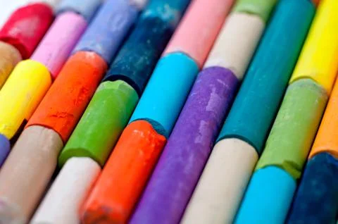 Colored chalks Stock Photos