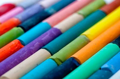 Colored chalks Stock Photos
