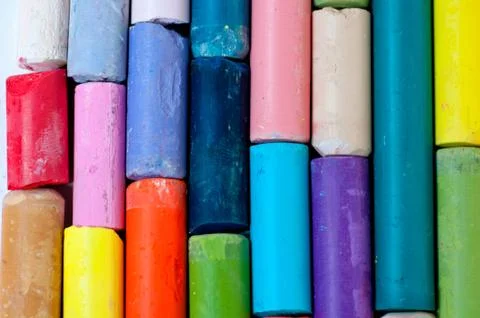 Colored chalks Stock Photos