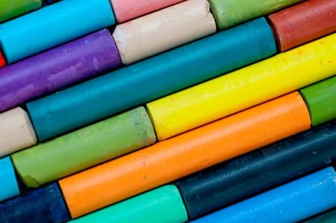 Colored chalks Stock Photos