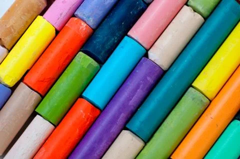 Colored chalks Stock Photos