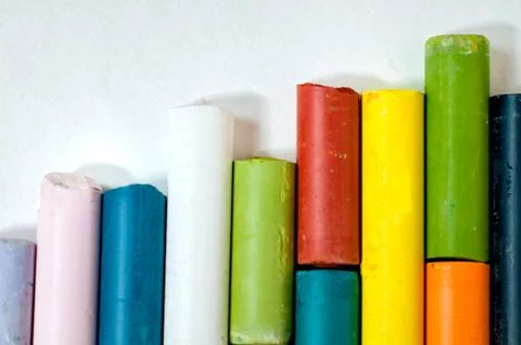 Colored chalks Stock Photos