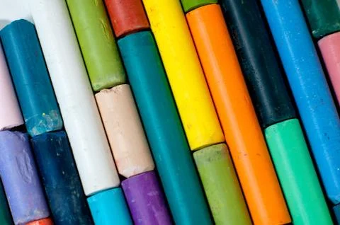 Colored chalks Stock Photos