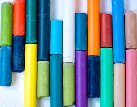 Colored chalks Stock Photos