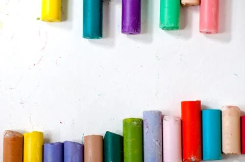 Colored chalks Stock Photos