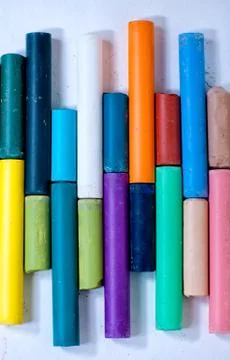 Colored chalks Stock Photos