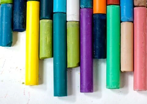 Colored chalks Stock Photos