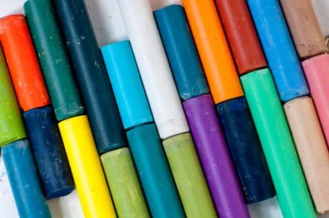 Colored chalks Stock Photos