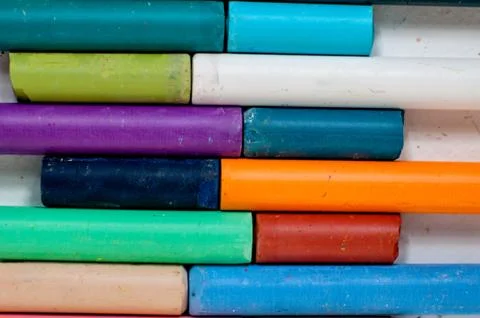 Colored chalks Stock Photos