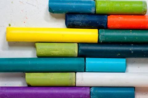 Colored chalks Stock Photos