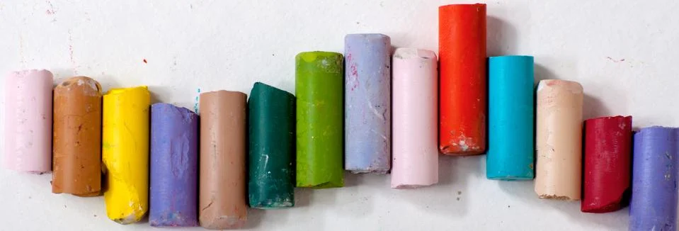 Colored chalks Stock Photos