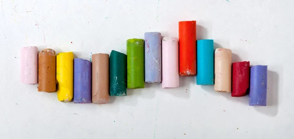Colored chalks Stock Photos