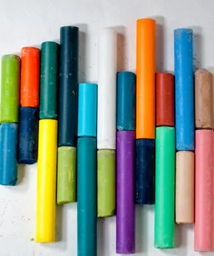 Colored chalks Stock Photos