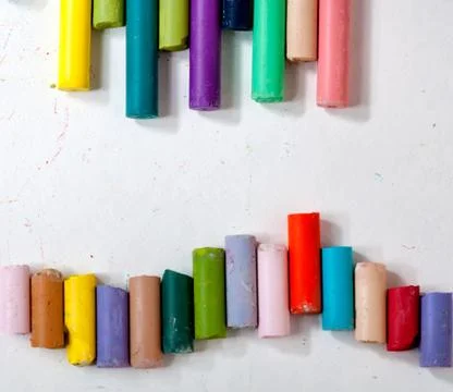 Colored chalks Stock Photos