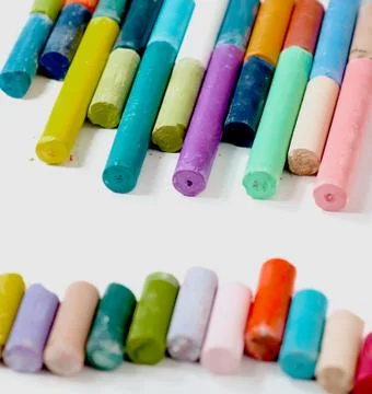 Colored chalks Stock Photos
