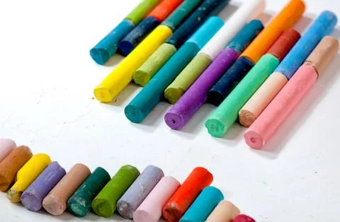 Colored chalks Stock Photos