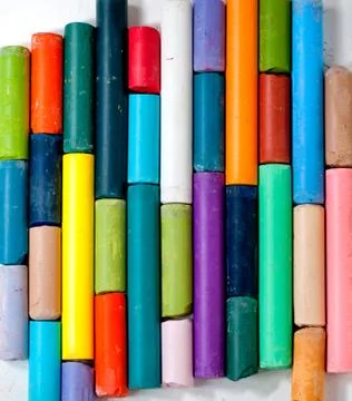 Colored chalks Stock Photos
