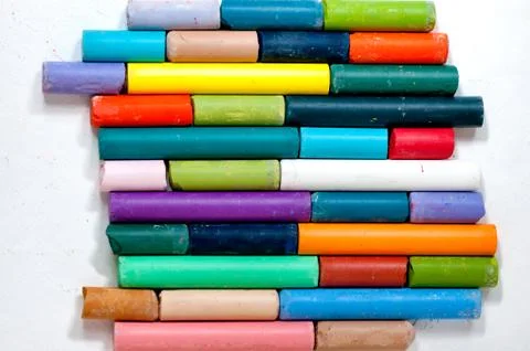 Colored chalks Stock Photos