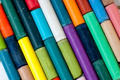Colored chalks Stock Photos