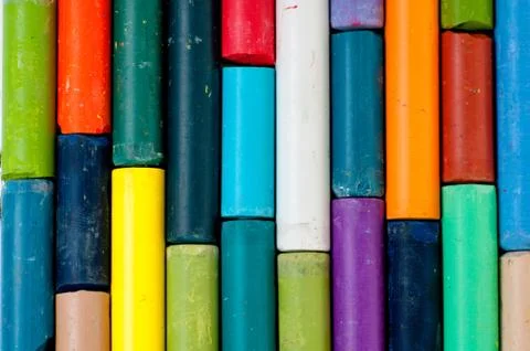 Colored chalks Stock Photos
