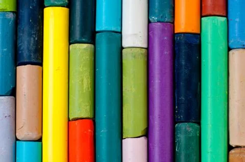 Colored chalks Stock Photos
