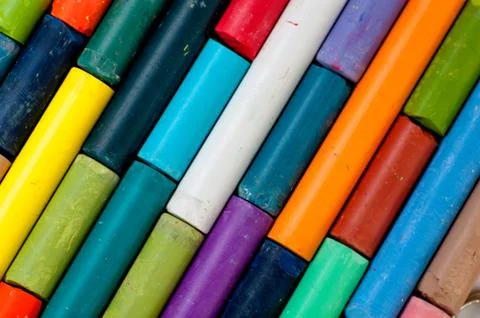 Colored chalks Stock Photos