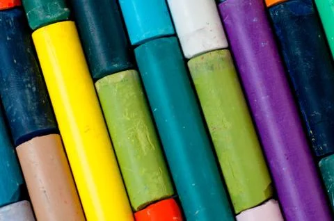 Colored chalks Stock Photos