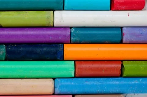 Colored chalks Stock Photos