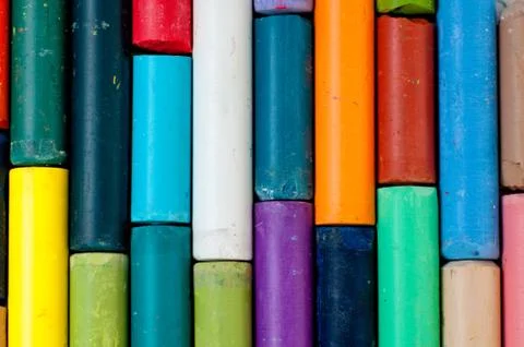 Colored chalks Stock Photos