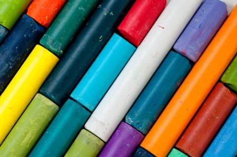 Colored chalks Stock Photos