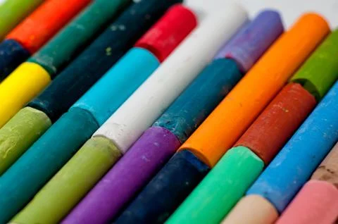 Colored chalks Stock Photos