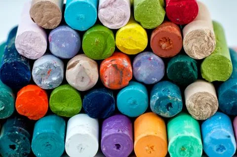 Colored chalks Stock Photos