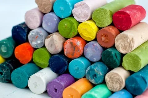Colored chalks Stock Photos