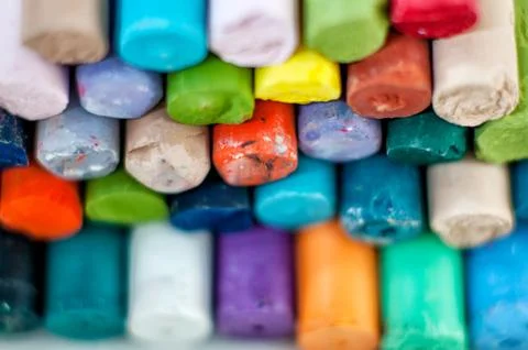 Colored chalks Stock Photos