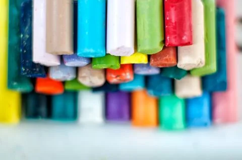 Colored chalks Stock Photos